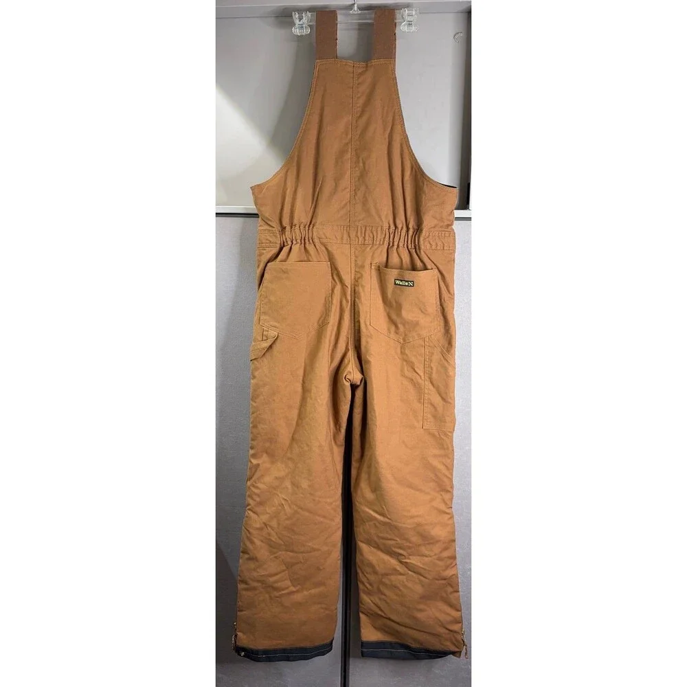 Walls Insulated Brown Duck Canvas Work Bib Overalls Men’s Large Tall Winter